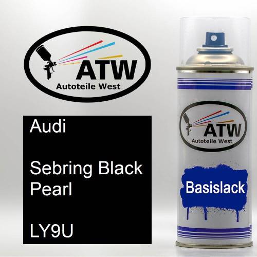 Audi, Sebring Black Pearl, LY9U: 400ml Sprühdose, von ATW Autoteile West.